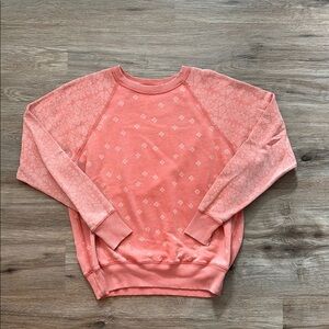 Aerie Pink Crewneck Sweater with Ribbed Details